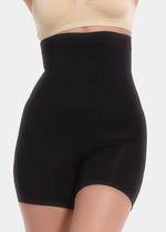 Cropped close-up view of high-waisted seamless booty shorts, highlighting the smooth fabric, sculpting fit, and subtle lift-enhancing design with a clean, invisible finish.
