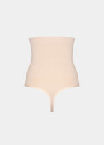 Latte High Waist Comfort Thong (still image product picture, back view)