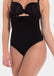 This image features a sleek, high-waisted thong from the Body Hugging Bamboo Collection by MAGIC Bodyfashion. The thong is crafted from eco-friendly Tanboocel™ bamboo fibers, known for their softness and moisture-wicking properties, making it an ideal choice for both comfort and durability.