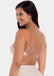 A woman wearing an comfort bra with transparent shoulder straps and back strap, both removable.