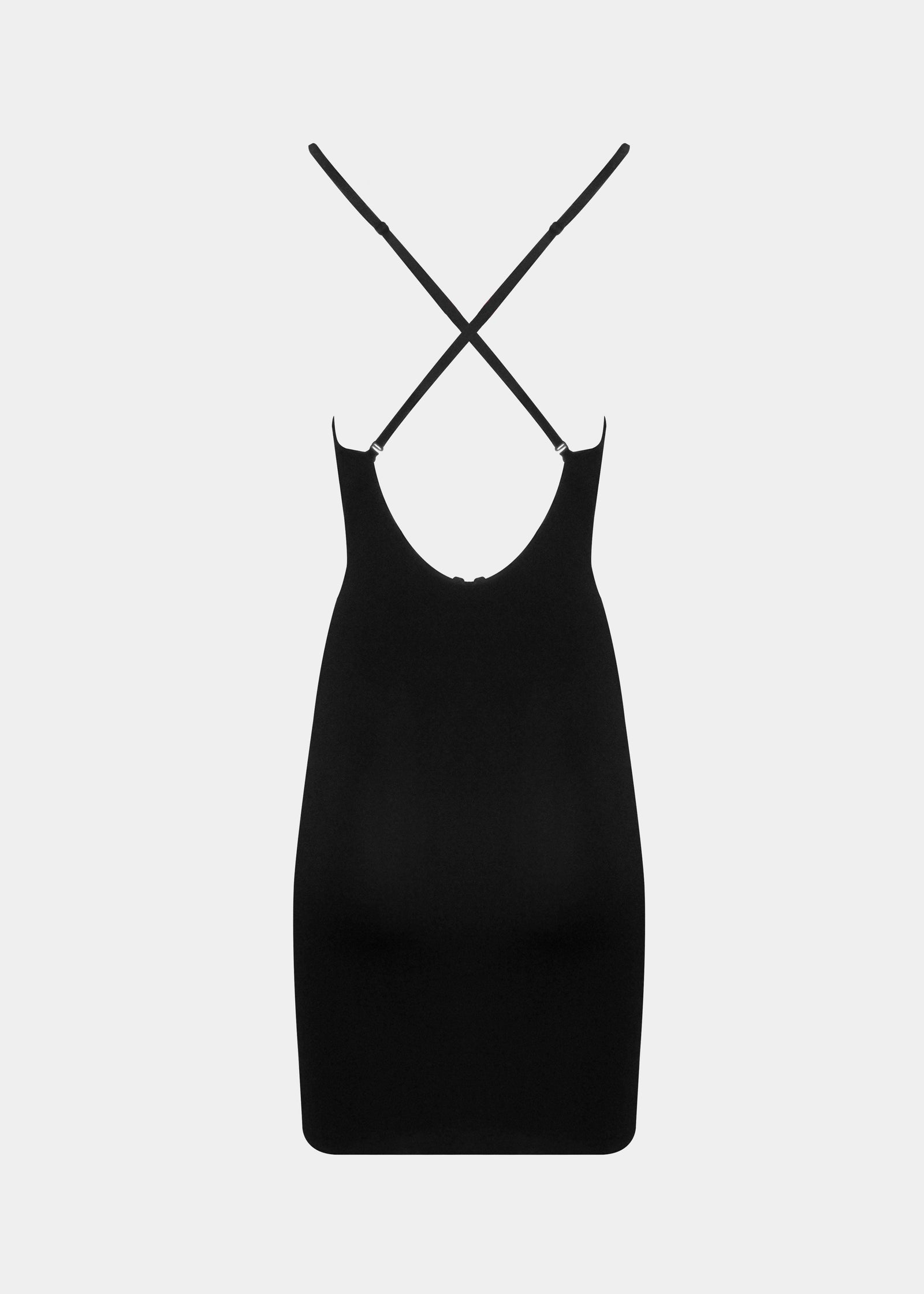 Low Back/ Low Front Dress (back view) showing the other ways u could use the bra straps.