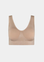 Beige Shimmer Bra on a light gray background