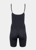 Back view of the Black Dream Shaper Dress with a strapless design and a seamless finish.