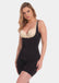 Front view of the Black Dream Shaper Dress with a strapless design and a seamless finish.