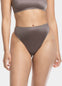 This image features the Gloss High Leg Thong, a women's underwear designed with elegance and comfort in mind. The thong is styled in a luxurious satin look, with a high-cut leg design that enhances its sleek appearance.