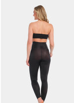 Black Gloss Legging shown from the back view. With seamless edges and medium shaping