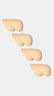 Set of four beige silicone shoulderpads on a white background