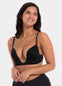 This image features a model wearing a V-Bra, which is designed to be nearly invisible under clothing with low plunge necklines. The bra boasts a deep cleavage front and an extra low back, making it ideal for seamless coverage.