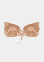 Inside of caramel adhesive bra