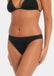This image features a classic and timeless design of a bikini bottom, presented in a black colour. The bikini bottom is designed with double-layered fabric, providing a shaping effect and ensuring optimal comfort.