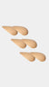 Set of beige shoulderpads on a light gray background